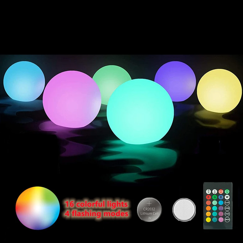

Swimming Pool Floating Lights Waterproof LED Ball Light RGB Color Changing Replaceable Button Cell Tub Night Lights Pool Toys