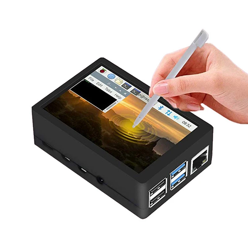 Контактный экран для Raspberry Pi 4B 3B + 3 5 дюймовый ЖК-дисплей контактная ручка чехол из