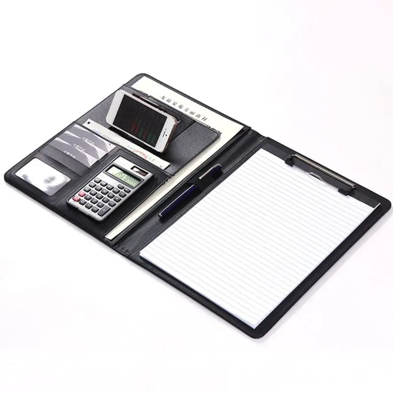 

A4 PU Leather Clipboard Folder Multifunction Filing Document File Meeting Holder
