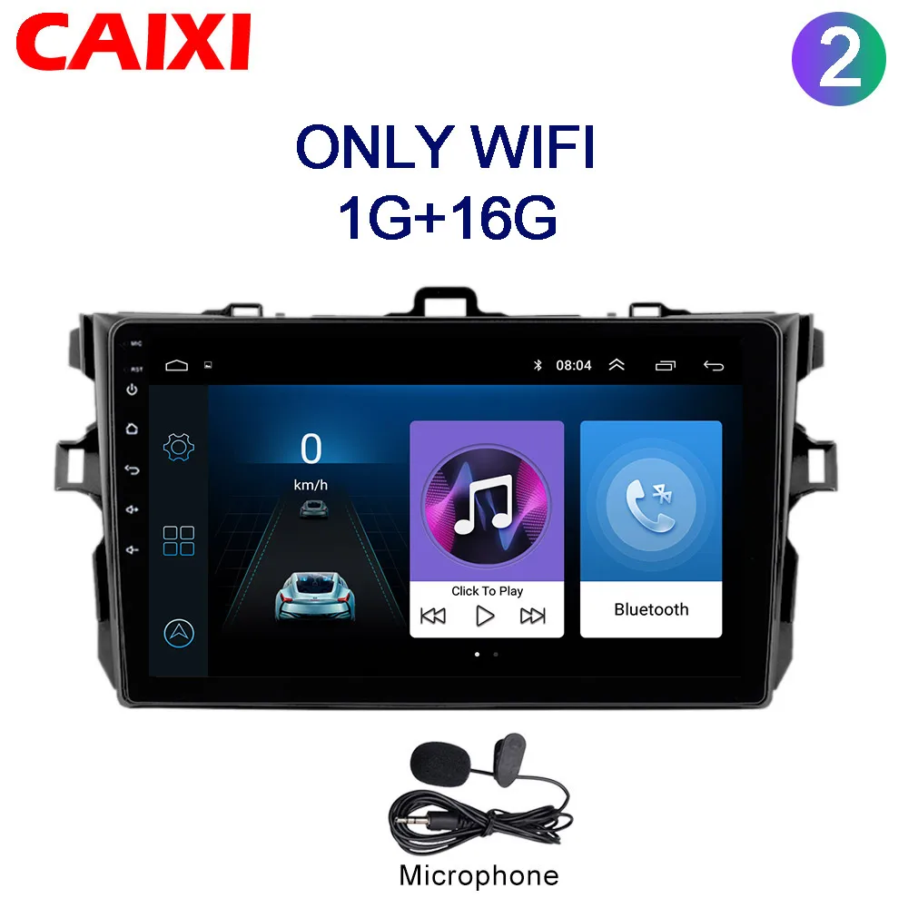 Cx-co16-MIC 9 дюймов 2din Android8.1 автомобиль радио мультимедиа плеер для Защитные чехлы для сидений, сшитые специально для Toyota Corolla E140/150 2008 2009 2010 2011 2012 2013 стерео навигации - Цвет: Cx-co16-MIC