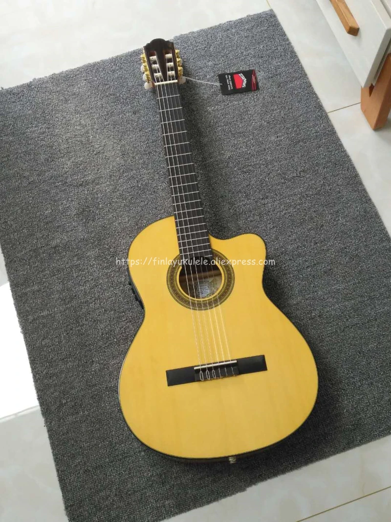 Профессиональная 39 дюймовая электрическая акустическая гитара фламенко с