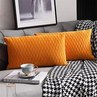 new solid color striped fashion decor cushion cover sofa chair seat soft rectangular thickened velvet throw pillowcase 30x50cm
