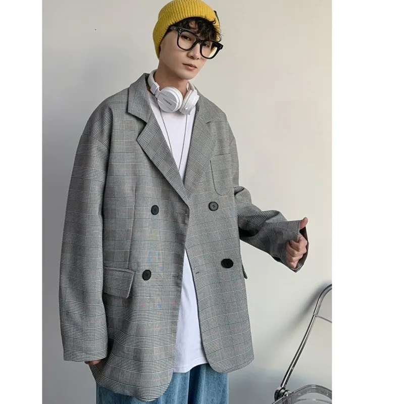 

Men's suits for spring and winter 2021 new slim pure color youth youth suits plaid trend suit loose casual youth men's clothing