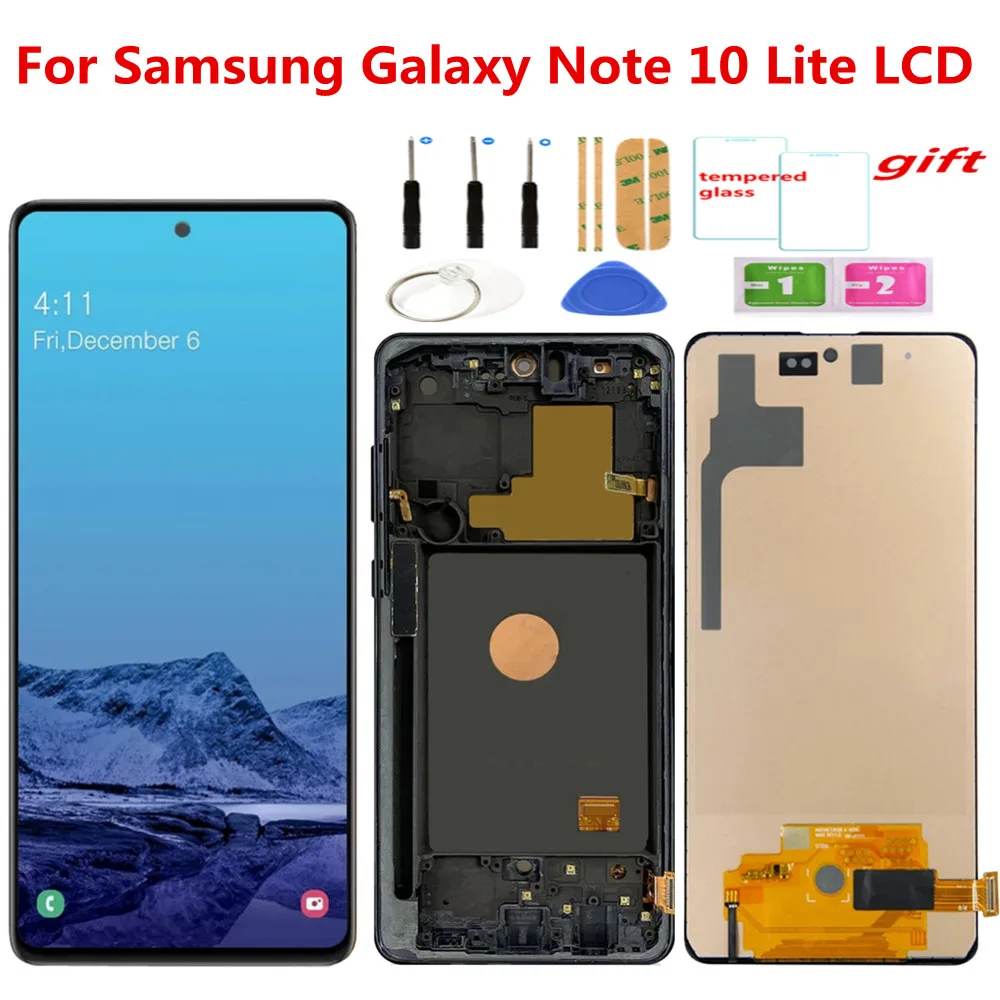 Протестированный ЖК дисплей N770 для Samsung Galaxy Note 10 Lite сенсорный экран с