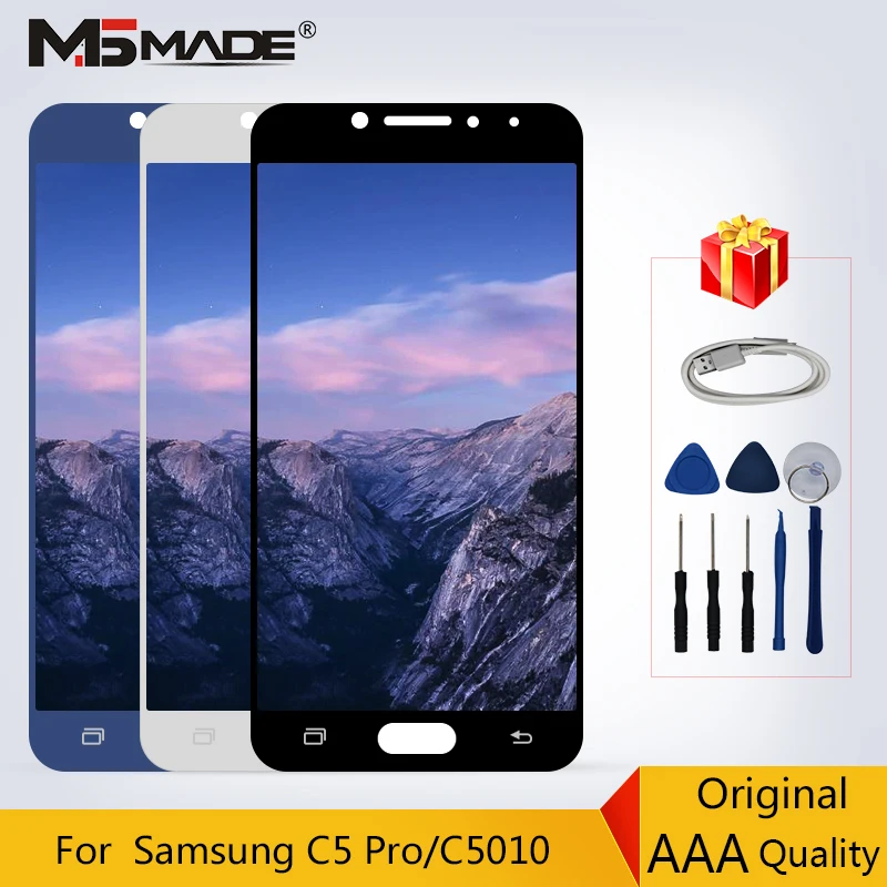 Для samsung Galaxy C5 Pro C5010 ЖК-дисплей сенсорный экран дигитайзер Запасные части Super AMOLED для C5010 дисплей