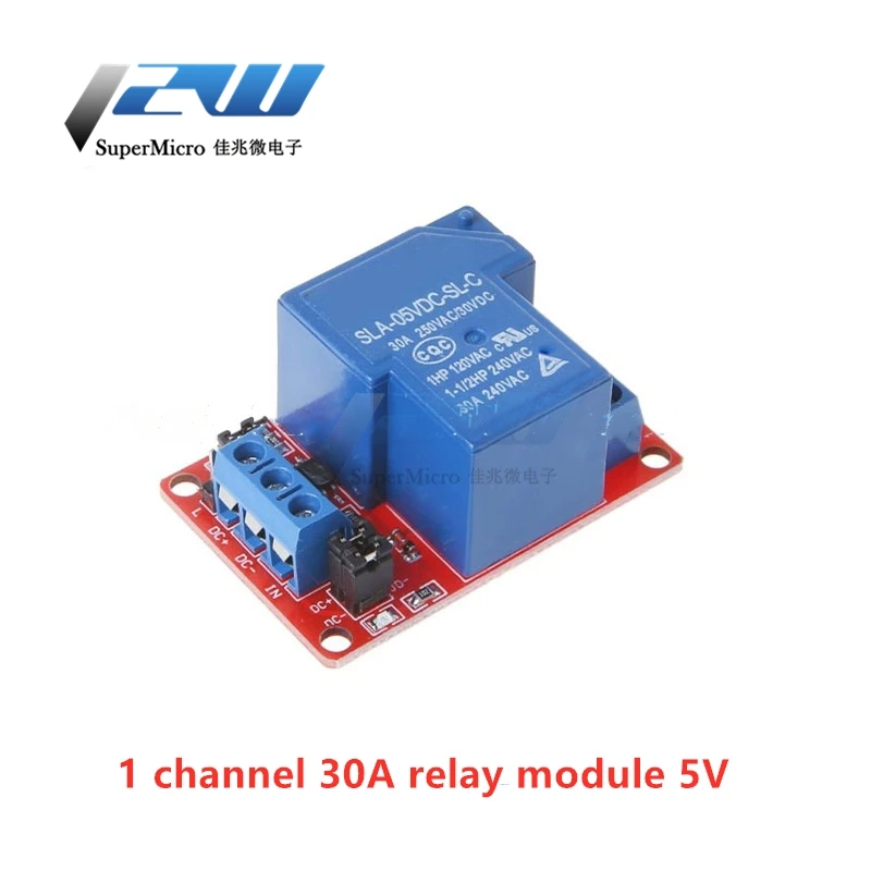 1-канальный релейный модуль высокой мощности 5 В 12 24 30 А постоянного тока с