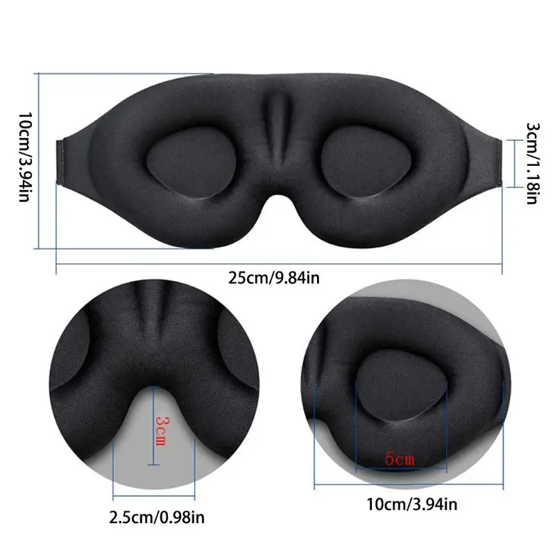

Unisex 3D Sleep Eye Mask Soft Shade Cover Rest Relax Sleeping Blindfold Portable Travel Relieve Fatigue Eyeshade Eyepatch
