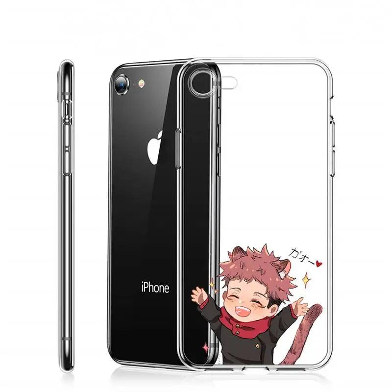

Anime Jujutsu Kaisen Yuji Itadori Phone Case Transparent for iPhone 6 7 8 11 12 s mini pro X XS XR MAX Plus