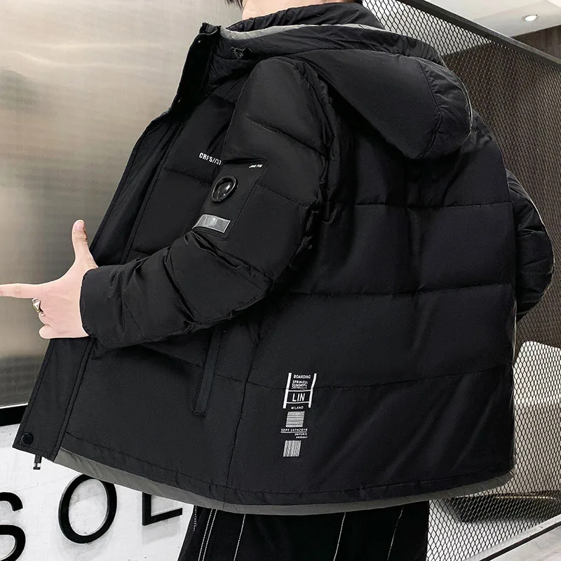 New Men's White Duck Down Jackets Casual Winter Korean Solid Loose Thick Warm Parkas Outwear Top Puffer Coats Large Size Clothes