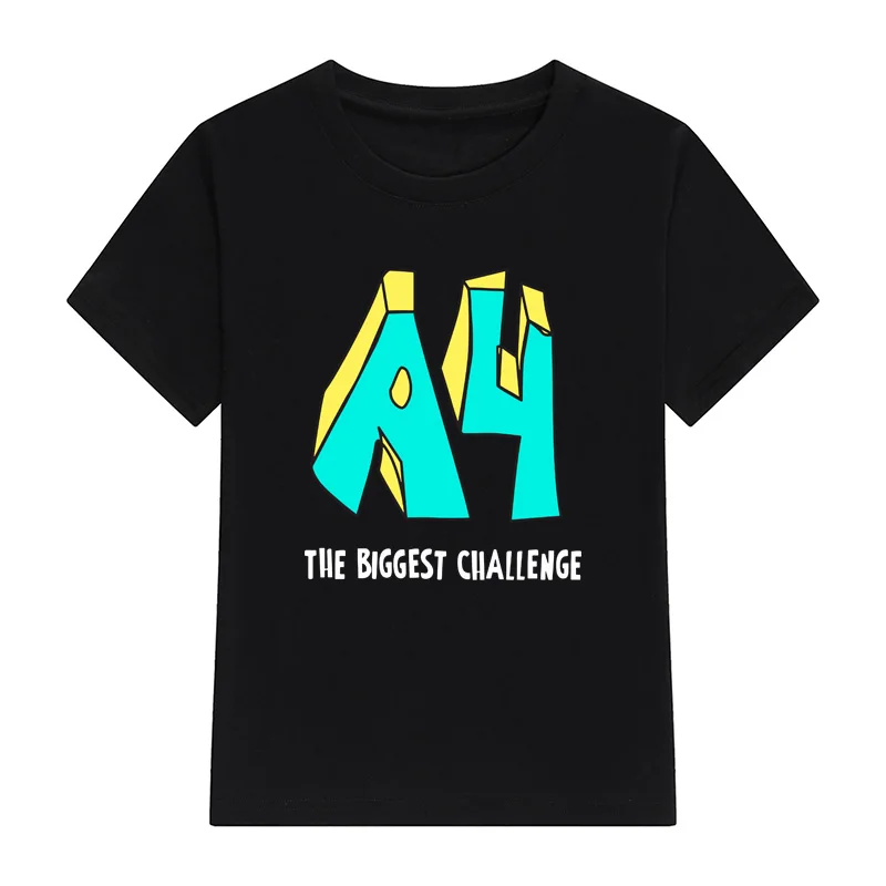

Children's A4 Merch 100% Cotton T-Shirt Boy's Challenge Printing Short Sleeve Top Family Clothing Girl's A4 Tee Shirts