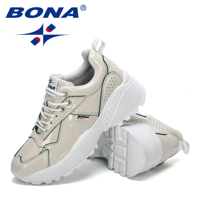 Женские уличные кроссовки BONA Вулканизированная подошва на массивной платформе