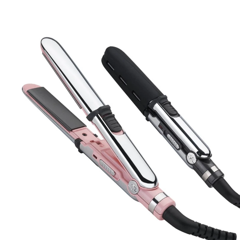 

2 in 1 Mini Flat Iron Straightener Curler Curling Hair Straightener Curly Professional Salon Styling Tools 19QE