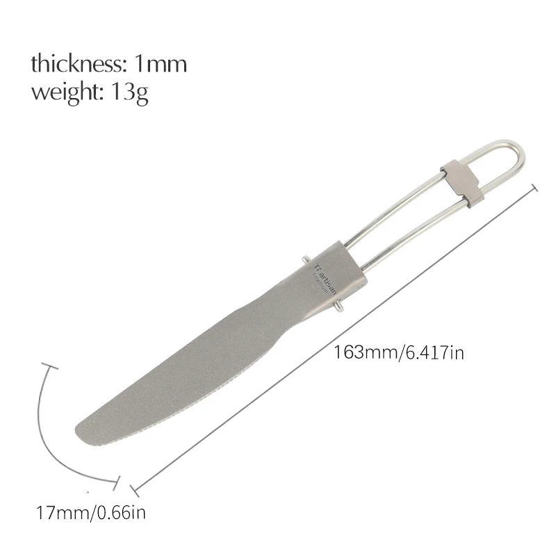 Knife Tiartisan титановая Складная ручка ложка походные столовые приборы портативная посуда для пикника с 304 ручкой из нержавеющей стали Spork нож - Цвет: Knife