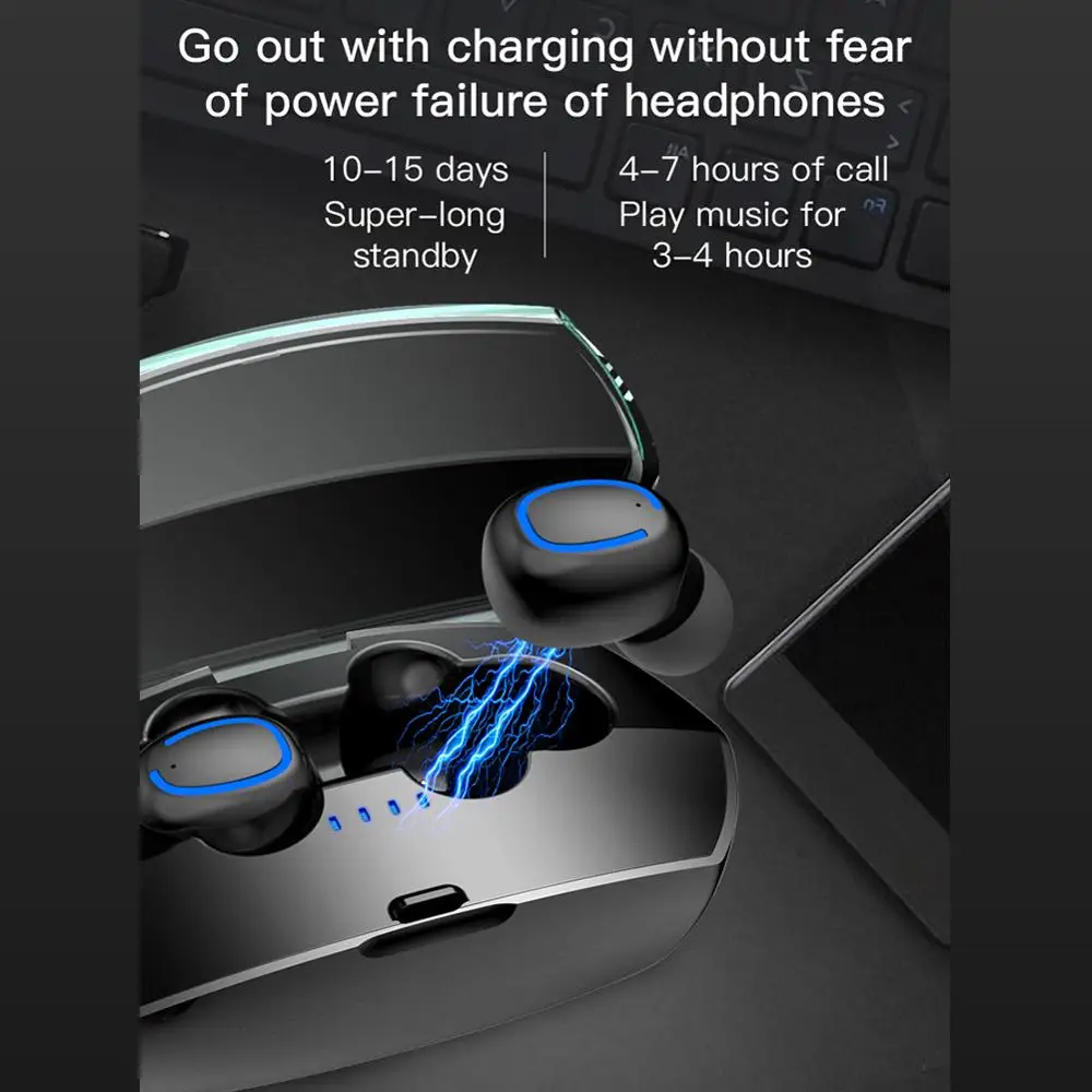 Bluetooth 5 0 наушники портативные TWS беспроводные наушники-вкладыши 3D стерео звук с