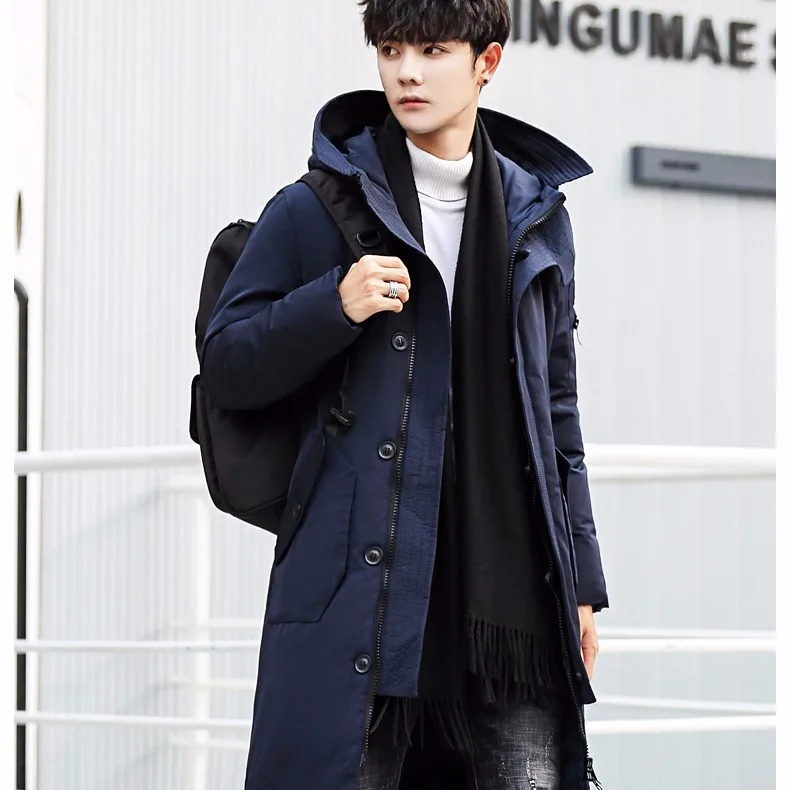 Новинка 2020 зимний мужской длинный пуховик модная плотная теплая хлопковая