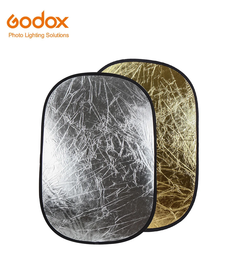 Godox 2 in 1 100*150cm Portable Collapsible Lighting Oval Photography Reflector for Studio Multi Photo Disc Diffuers Gold Silve |