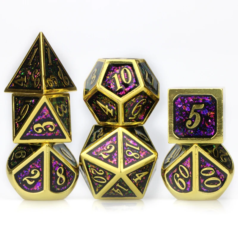 Игральные кости Dnd комплект металлические игральные кубики радужные d &