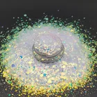 50 грамм Радужный Единорог блестящий дизайн ногтей Русалка Белый Радужный Блеск опал Радужный белый опал массивный блеск