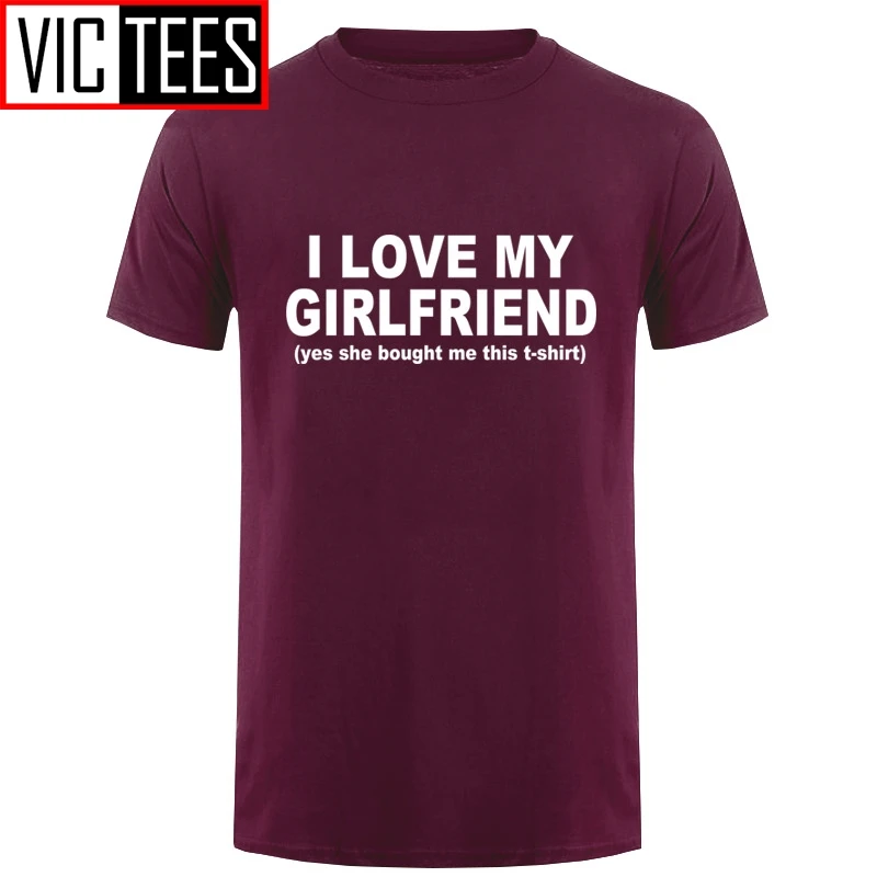 Мужская футболка с принтом I LOVE MY GIRLFRIEND хлопковая в подарок|Мужские футболки| |