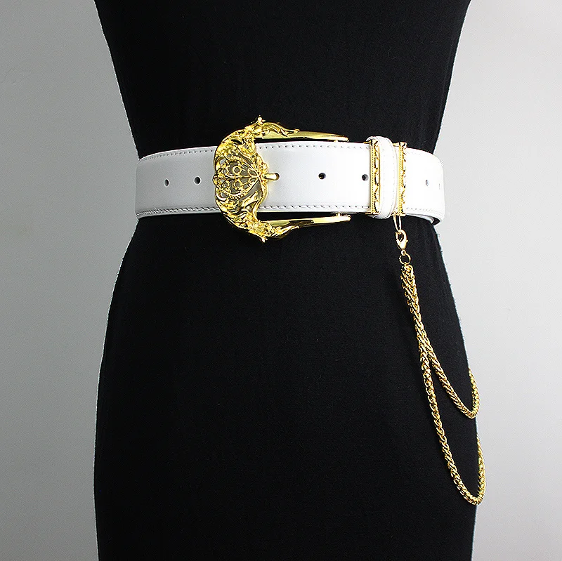 

Luxury Belts Forwomen Star Black Leather Belt For Simple And Versatile Female Decoration