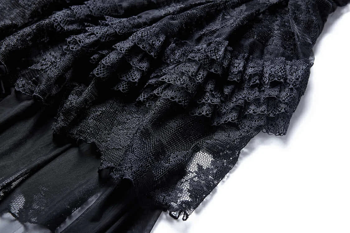 Женское короткое Кружевное платье Darkinlove готическое черное асимметричное с