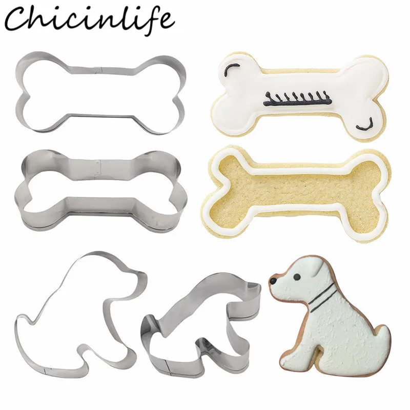 Chicinlife 1 шт. форма для печенья из нержавеющей стали в виде костей собаки выпечки на