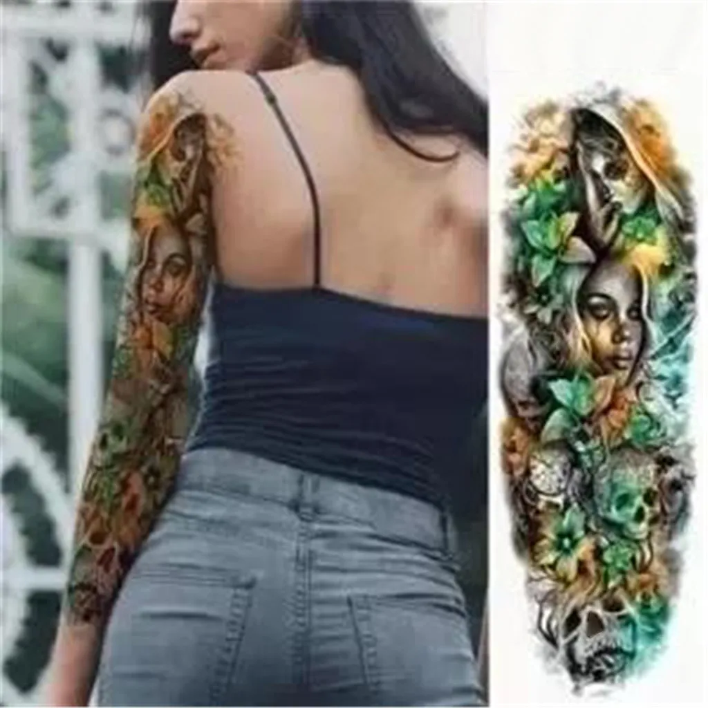 Хэллоуин татуировки стикер цветок рука призрак декор наклейки для дома