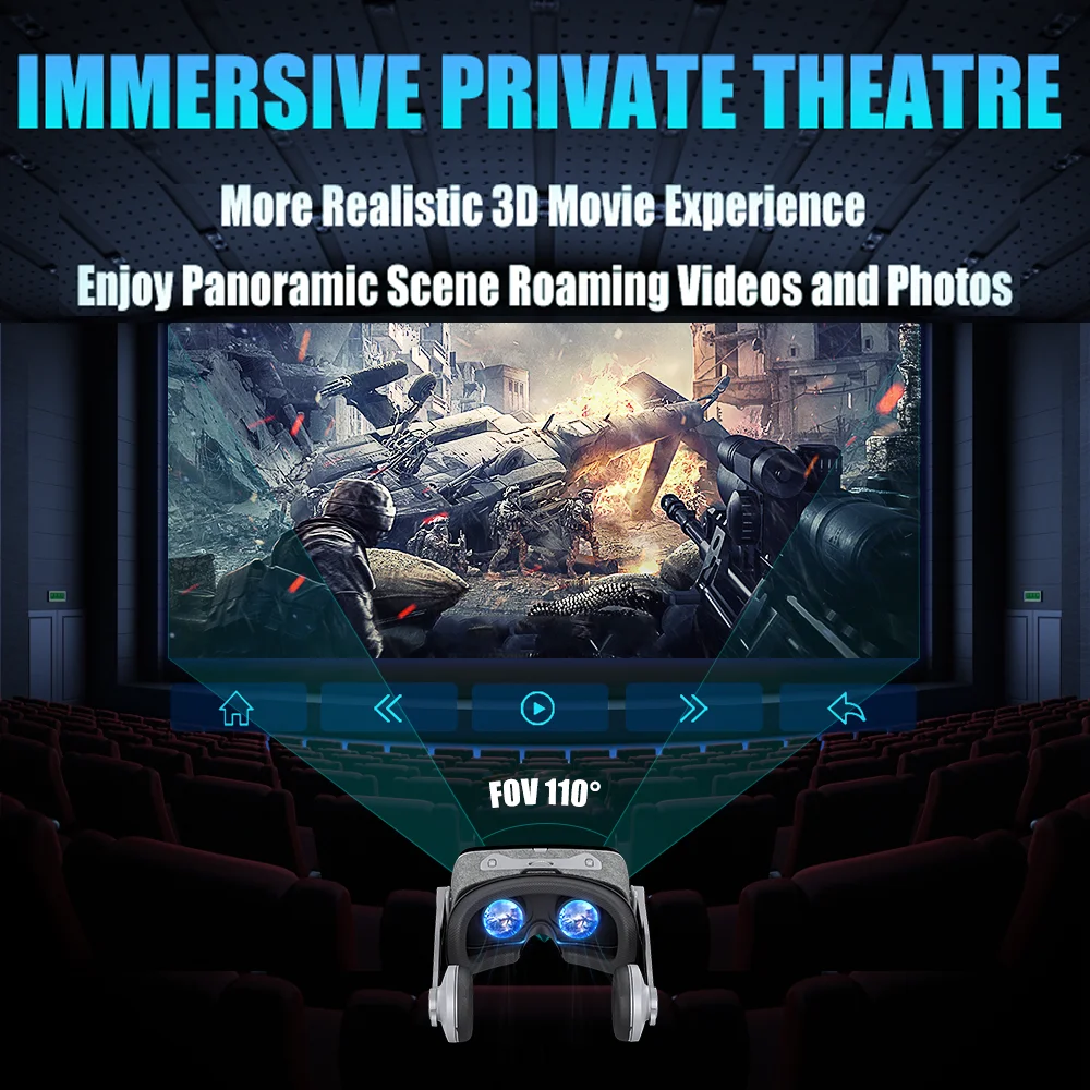 VR Shinecon 3D очки виртуальной реальности смартфон часы видео шлем геймпад для