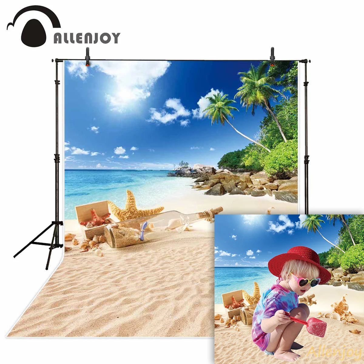 Allenjoy фон для фотосъемки с изображением летняя море Солнечный свет Пляж Морская