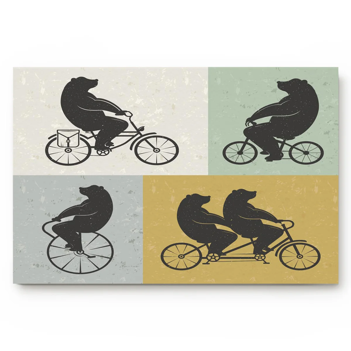 Медведи черные медведи велосипеды животные цирковые забавные и игривые декор