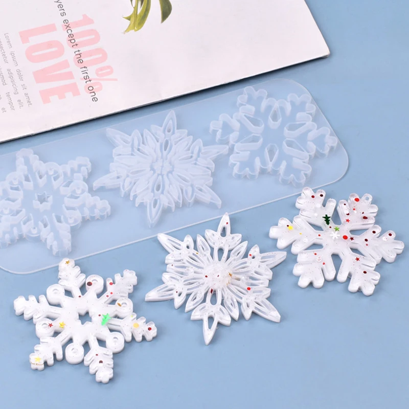

Transparent Silicone Mould Resin Decorative Craft DIY Christmas Snowflake Shape Type Epoxy Resin Molds