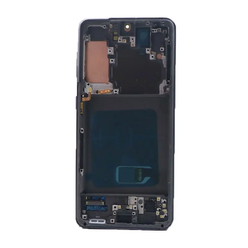 Pantalla Lcd AMOLED Original para Samsung Galaxy S21, montaje de digitalizador t&aacute;ctil con Marco, reemplazo con puntos, G991, G990F-1