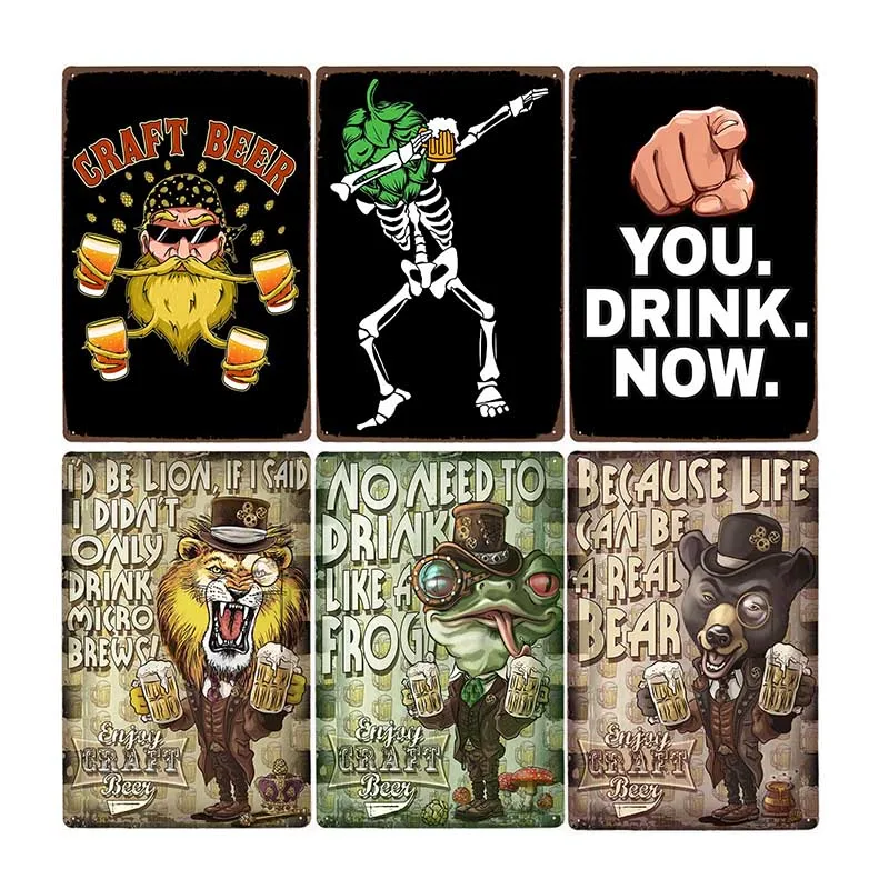 

Funny Craft Beer Drinks Coffee Retro Tin Signs Metal Plates Decoration Cafe Bar Club Poster Painting Plaque Home Decor 20x30cm