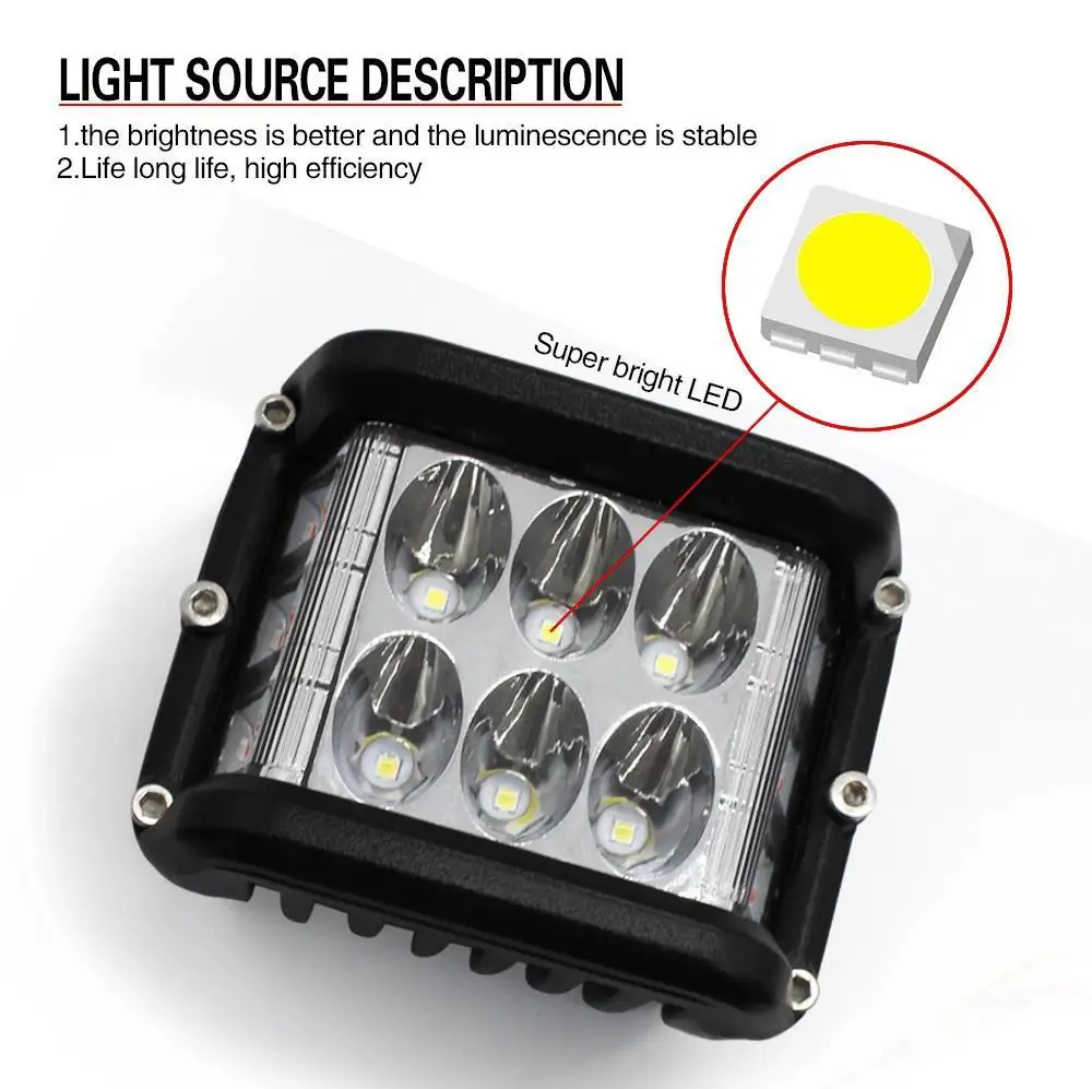 

4in Car LED Work Light Bar Driving Lamp for Offroad Boat Tractor Truck SUV Flash Warning Light 12V 24V Headlight for ATV Led Bar
