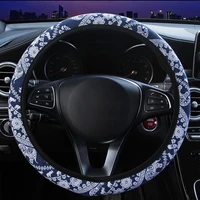 car steering wheel cover 100 brand new printed knit 14 515 inch car steering wheel protective cover car interior accessories