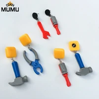 creative contrast color design asymmetric hammer wrench screwdriver pendant earrings personality earrings beaters funny earrings