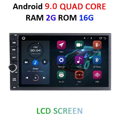 DSP ips Восьмиядерный 2 Din Android 9 автомобильный Радио мультимедийный плеер ram 4G gps навигация fm WiFi без dvd 2 DIN Радио Для VW Nissan Kia - Цвет: 2G 16G LCD