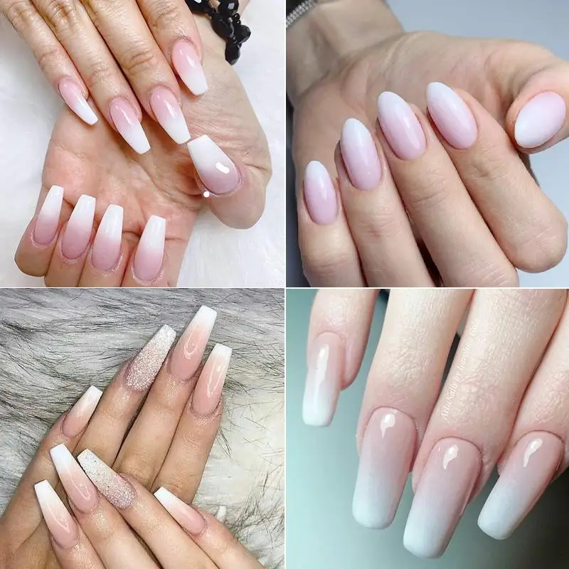 1 PC Beautiful Protein White Gradient Water Decals Fresh Transfer Stickers Nature Nail Art Wrap DIY Tips Decorations | Красота и