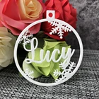 Персонализированные рождественские безделушки подарочные бирки на заказ Рождественские снежинки орнамент шар деревянные украшения шар
