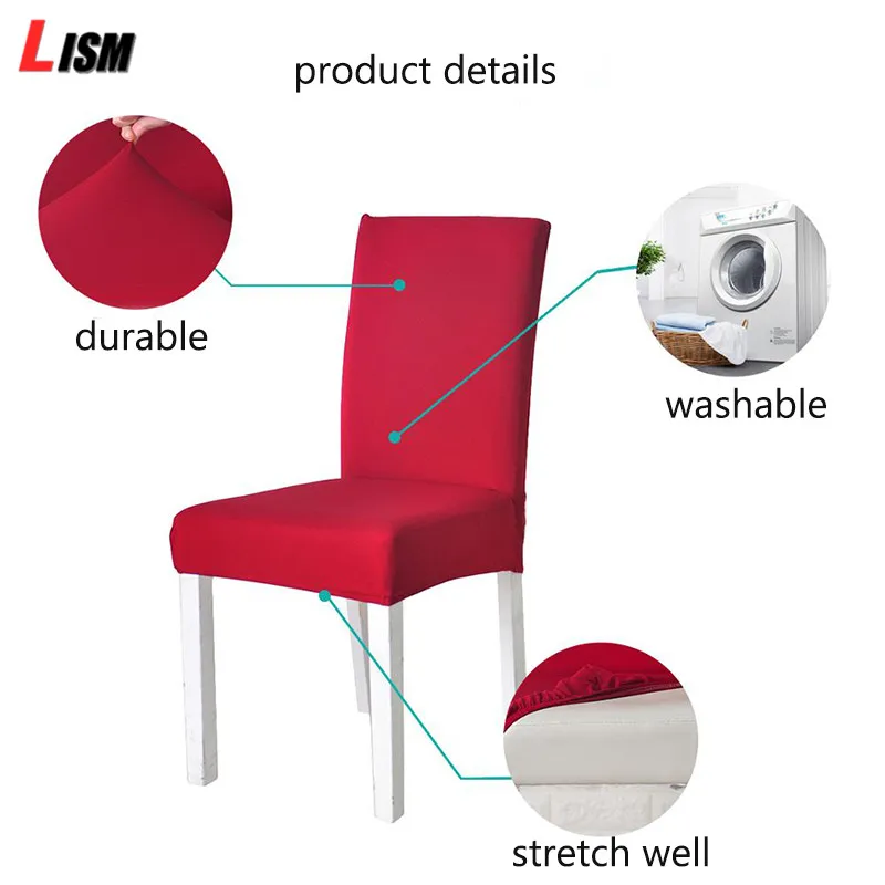 2 шт. чехлы для стульев спандекс эластичные Простые Чехлы обеденных сидений