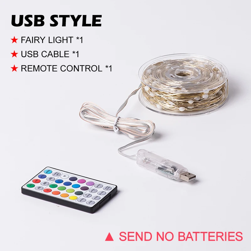 

New LED RGB Christmas Fairy Lights 200+ Lighting Mode Waterproof Garland String Lights For Outdoor Decoration Holiday Lighting