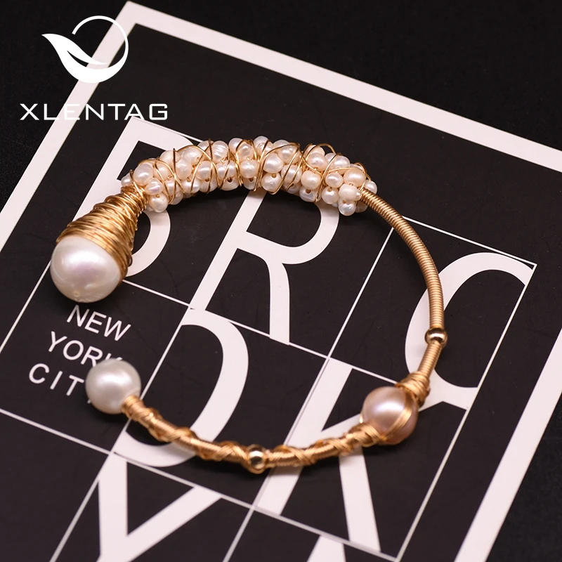 Xlentag оригинальный дизайн браслет из натурального пресноводного жемчуга для