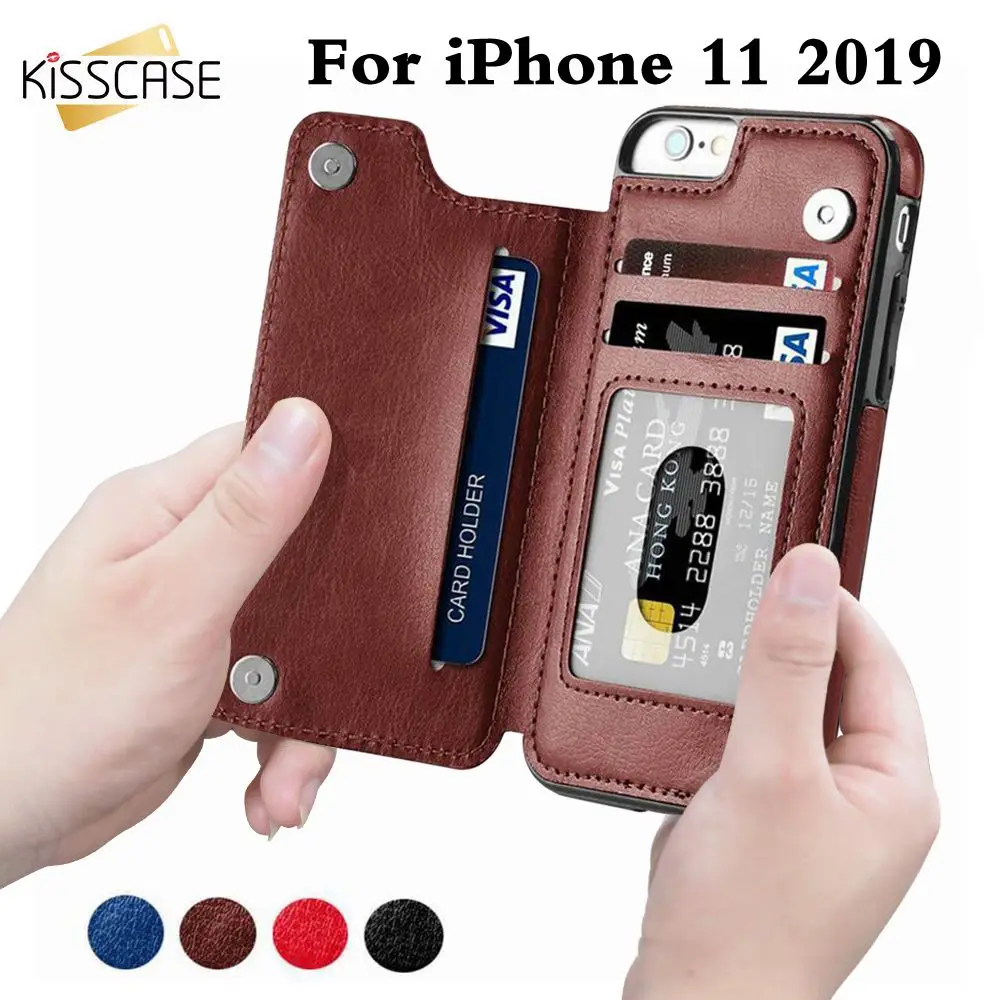 KISSCASE ретро PU кожаный чехол для iPhone 11 8 7X6 6s Plus XS Max XR Чехол-держатель карт samsung S8 S9 Note 9