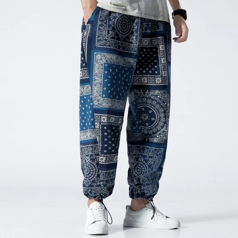 

Hip Hop Streetwear Men's Splice Joggers Pants Fashion Men Casual Cargo Pant Trousers High Street Elastic Waist Harem Pant Men