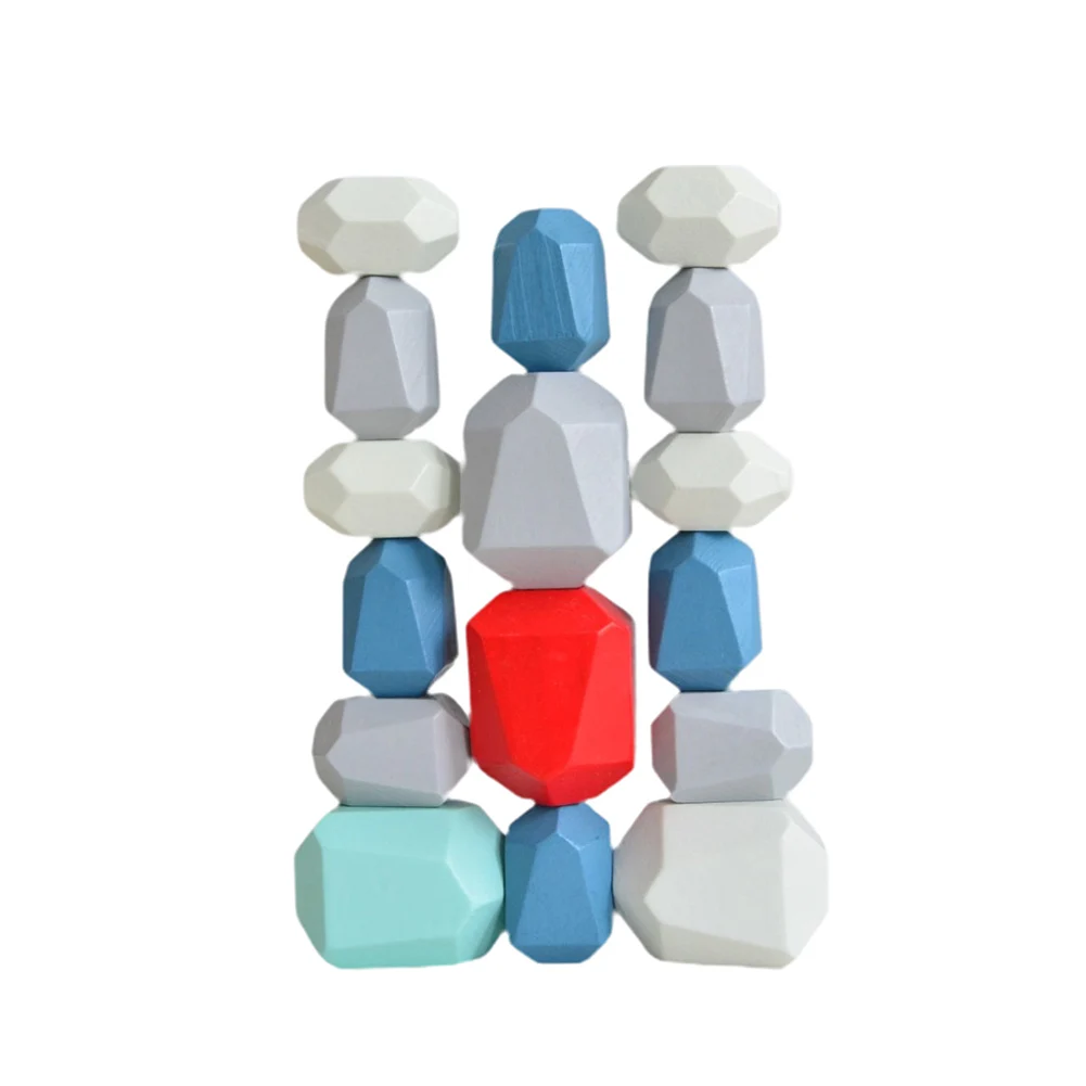 Деревянный балансирующие блоки Цветной деревянные камни укладки игры рок