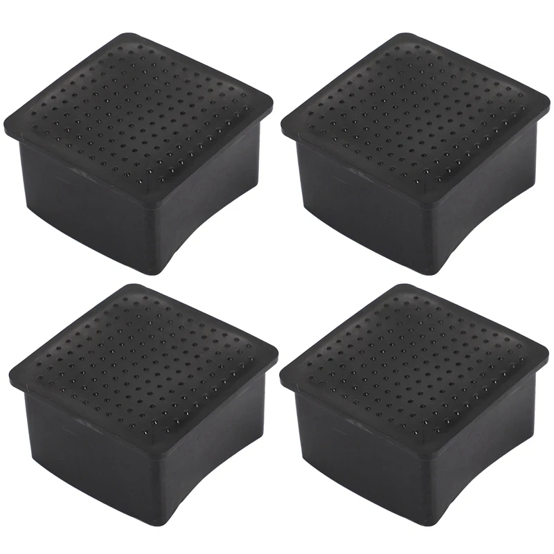 

4X Square Black Rubber 50mmx50mm Foot for Table Chair Leg