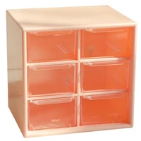 6 grid transparent desk organizer holder drawer desktop storage box free sticker school office stationery