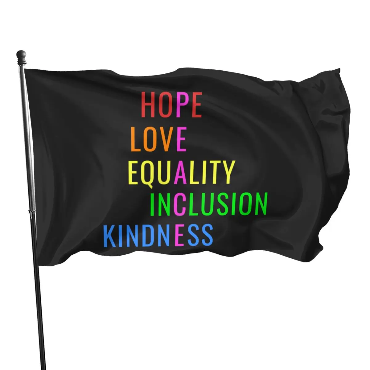 

Надпись на выбор, символ равноправия, флаг доброты, 90x150 см