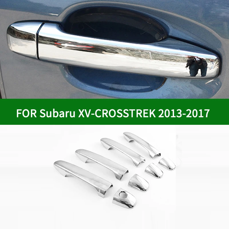 

For Subaru XV-CROSSTREK 2013-2017 Glossy chrome silver side Door Handle Covers Trims 2014 2015 2016