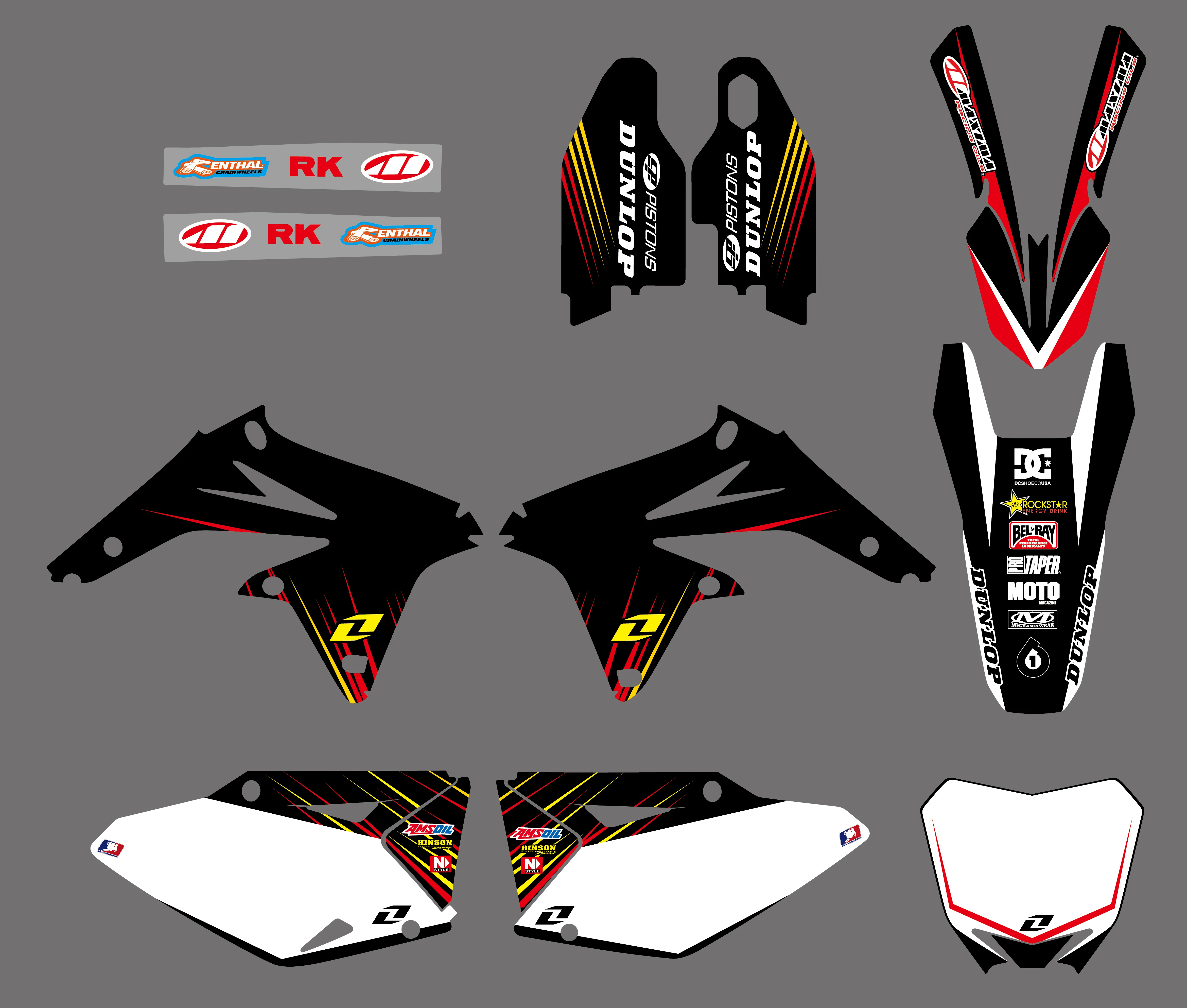 0149 черный новая команда наклейки графика для Suzuki RMZ450 РМЗ 450 2008 2009 2010 2011 2012 2013 2014 RM Z